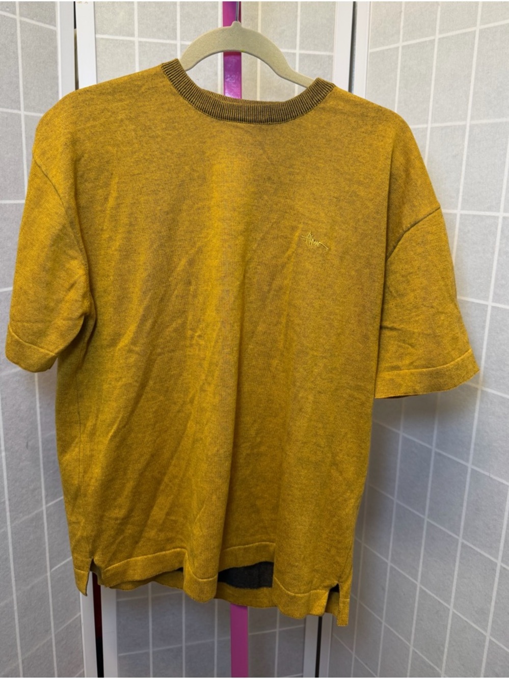 Men’s Zara Mustard Yellow Short Sleeve Knit Tee